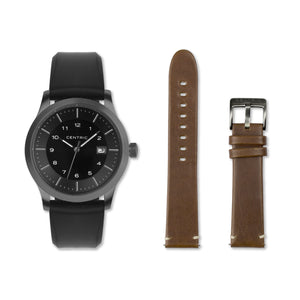 Field Watch MkI (Gunmetal) -  Double Strap Gift Set